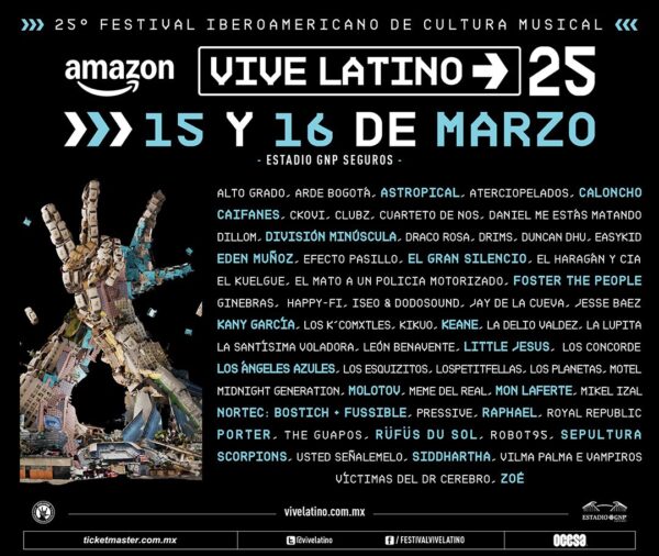 Vive Latino 2025 Cartel Oficial